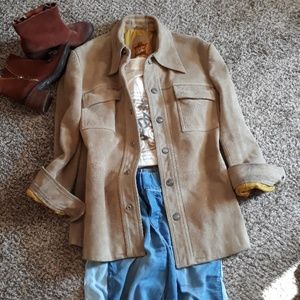 Vintage suede leather coat